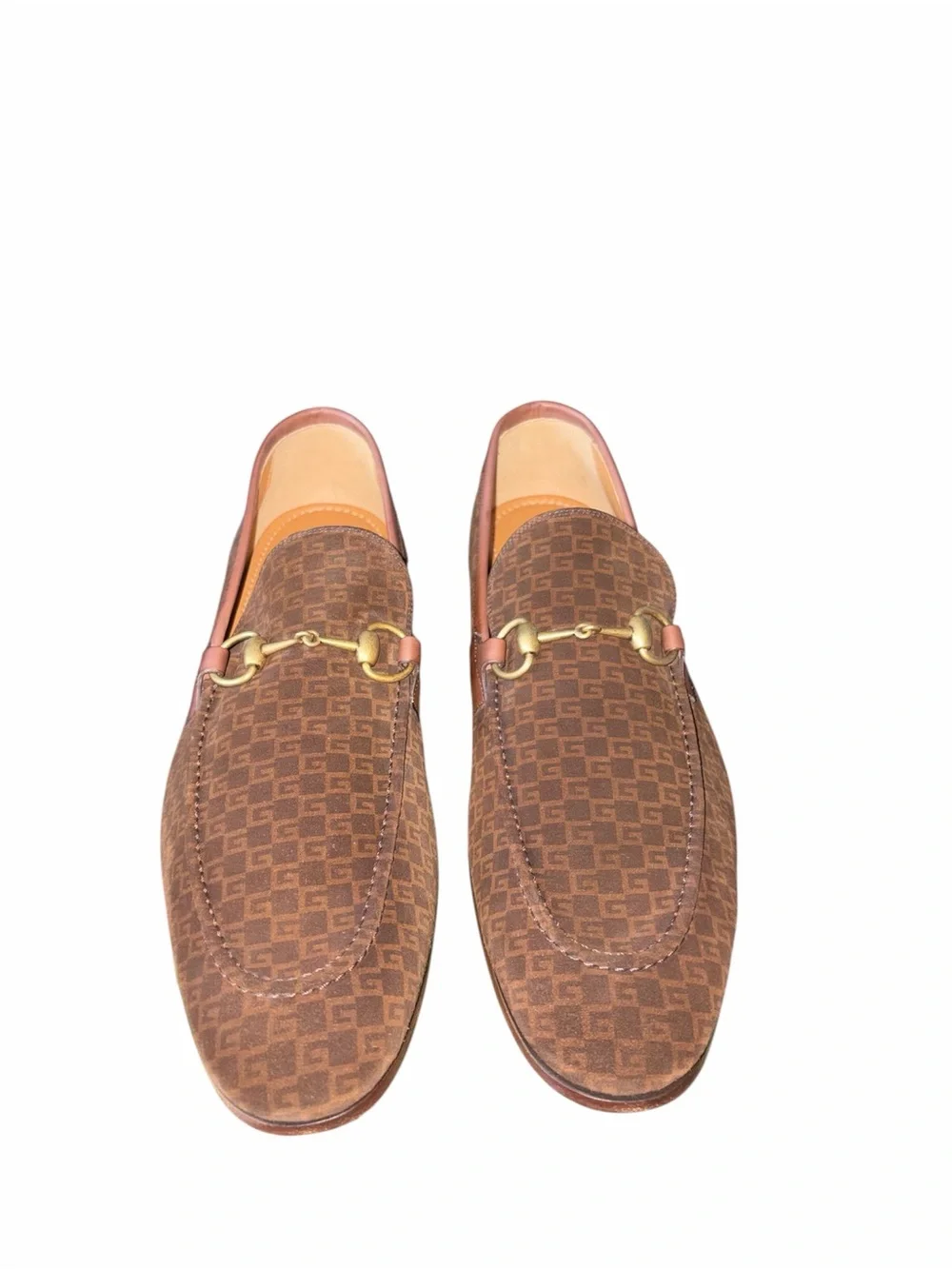 Gucci Brown Monogram Horsebit Loafers size 11.5
